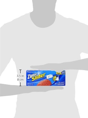 Ziploc Quart Food Storage Freezer Slider Bags, Power Shield Technology for More Durability, 34 Count (Pack of 2)