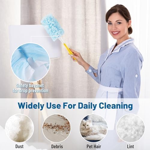 Duster Refill for Swiffer Duster Refill,360 Dusters Heavy Duty Refills, Multi Surface Disposable Duster Kit Unscented for Home, Office, Furniture (50 Count + 2 Handle)