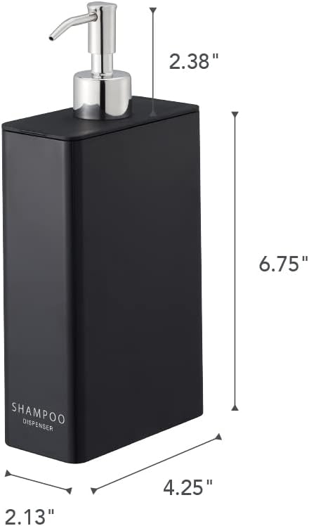 Yamazaki Tower Shampoo Dispenser Black Rectangular