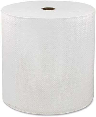 Genuine Joe Hardwound Roll Towels, White, 7" x 600', 6 Count