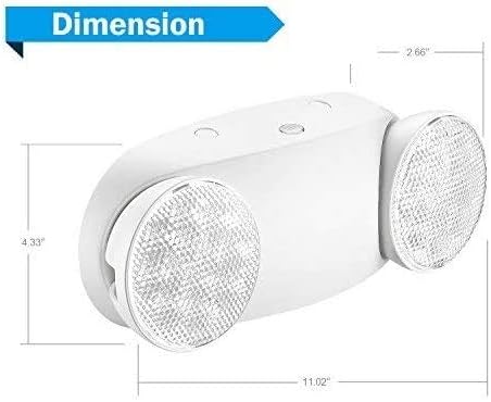 1 Pack White LED Emergency Lights with Battery Backup, Two Head Adjustable Emergency Lighting Fixtures-Fireproof Materials-Emergency Lighting Fixture/Emergency Light Home.