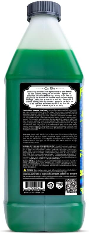 Chemical Guys Car Wash Soap for Foam Cannon or Bucket, Honeydew Snow Foam Car Wash Soap for Trucks, Motorcycles, RVs & More, Super Suds, Honeydew Scent - 128 oz (1 Gallon)