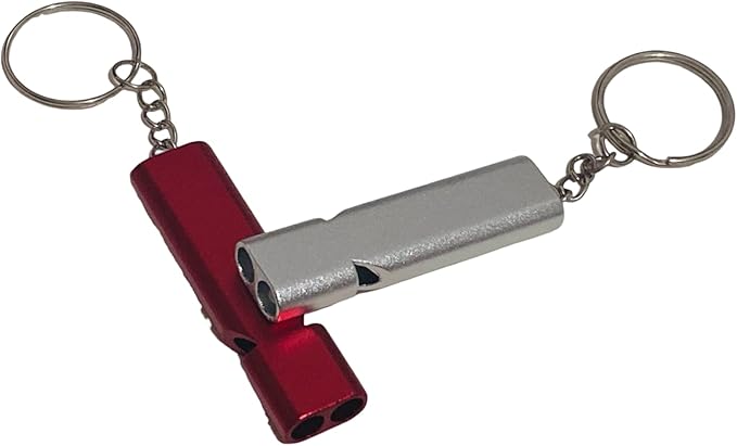 Emergency Whistle, 2Pack Safety and Rescue Whistle, with Lanyard Keychain, high pitched Dual Tube, Suitable for Outdoor Hiking, Camping, Rowing, Hunting, and Children's Rescue Signals