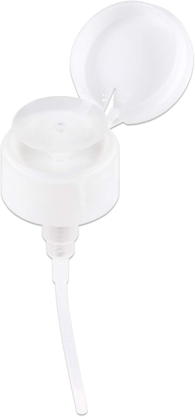 7oz Clear Push Down Pump Dispenser Empty Refillerble Bottle with Flip Top Cap - for Nail Polish, Travel, Cosmetics Packaging