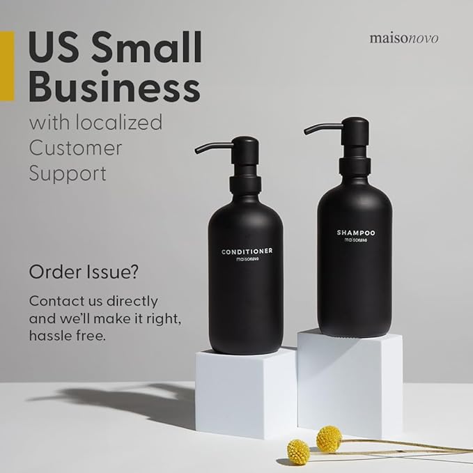MaisoNovo Soap Dispenser 1-Piece Set | 16.9oz Clear Bottles with Silver Stainless Steel Pump