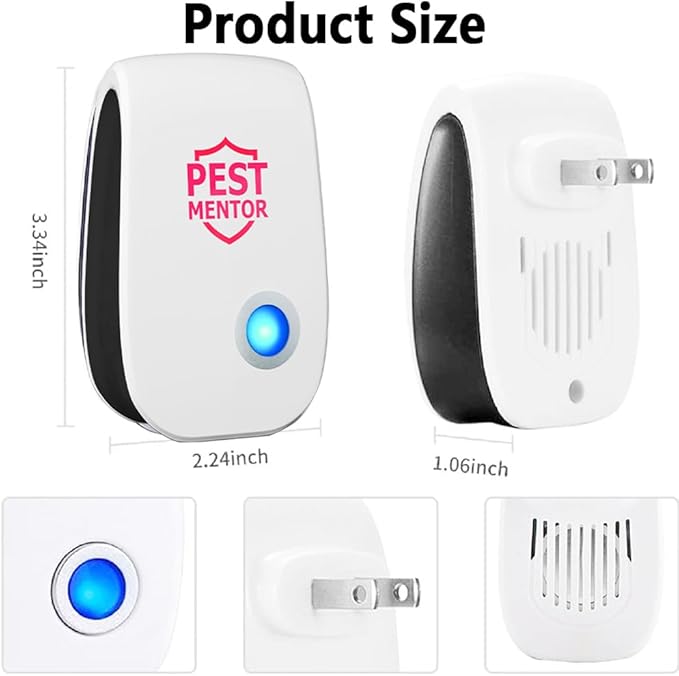 Ultrasonic Pest Control Repeller 10Pack, Indoor Repellent for Mouse, Roach, Ant, Rodent, Bugs, Mosquito, Spider Repellent for House Garage Warehouse Kitchen