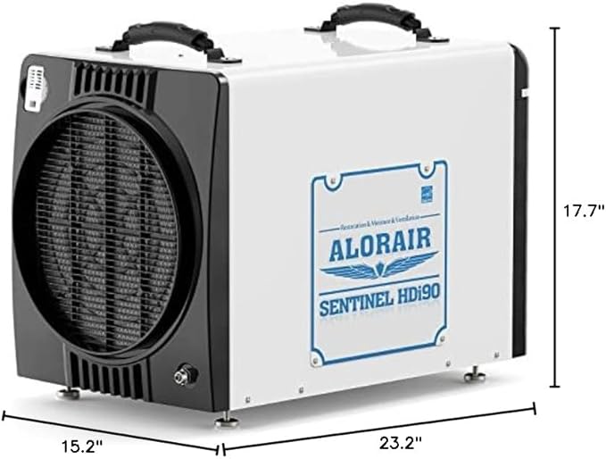 ALORAIR Duct-able Version Basement/Crawl Space Dehumidifiers 198 PPD Commercial Industrial Dehumidifier with Pump and Drain Hose, Auto Defrosting