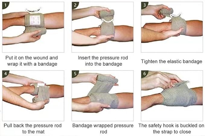 6 Inch Israeli Bandage, Portable Vacuum Sealed, Compression Pressure Dressing Trauma Wound Seal Bandages for Outdoor Battle Combat Tactical Travel Hiking Cycling (3 pcs)