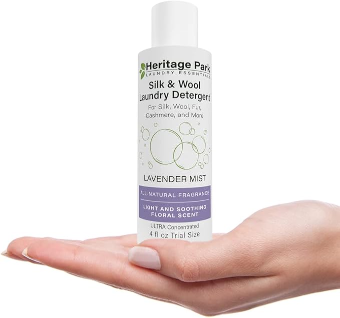 Heritage Park Silk & Wool All-Natural Lavender Mist Scent, pH-Neutral Laundry Detergent - Enzymes-Free, Ultra Concentrated (4 fl oz Trial Size)