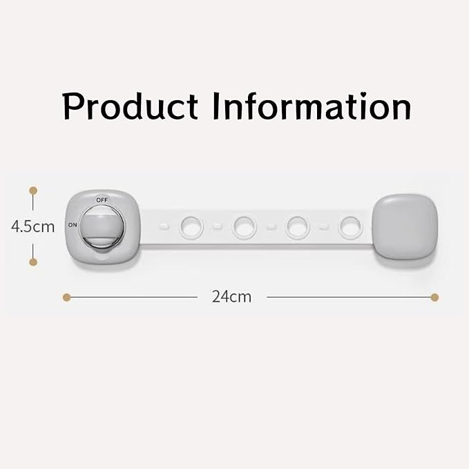 Refrigerator Lock (2 Pack) Child Safety Cabinet Drawer Door Latches Adjustable Strap,3M Adhesive Cabinet Drawer Door Lock No Screws & Magnets Multi-Purpose for Furniture Kitchen Ovens Toilet Seats.