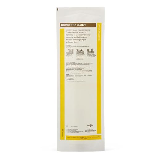 Medline Bordered Gauze, 6" x 6" Adhesive Island Wound Dressing, Sterile, 15 Count