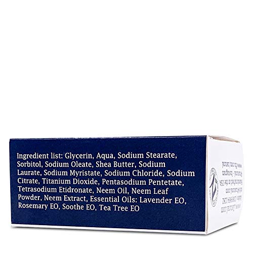 Zatural Neem Cleansing Bar 4oz -Ultra-Sensitive Skin-Soothing Therapy-Relieves Skin Irritation, Itching, Flaking, Dryness. (1 Bar)