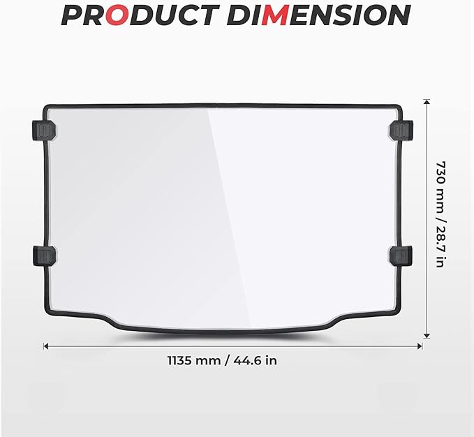 KEMIMOTO Front Windshield Compatible with Ranger Midsize 570 500 SP/Crew 2016-2025, Scratch Resistant PC UTV Windshield Compatible with 2015-2021 Ranger ETX EV Accessories Parts (Not Fit FullSize)