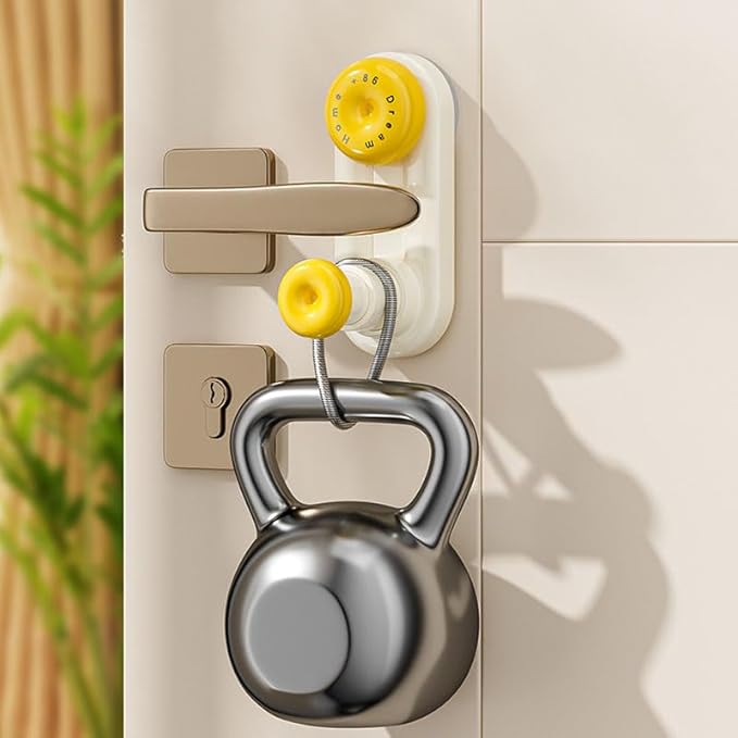 Child Pet Safety Door Lever Lock, Adjustable Handle Protection, Red Yellow Color,for Home Security