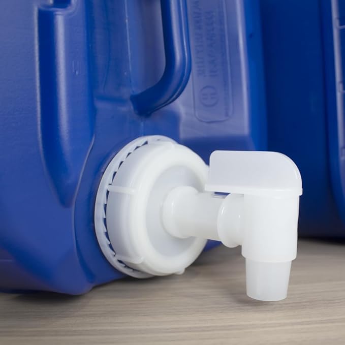 5-Gallon Stackable Water Storage Containers, Water Treatment,5 Gallons Each w/Lids + Spigot, Easy Fill, Survial Supply Emergency Water Storage for Disaster Preparedness, 30 Gallon (6 Tanks)