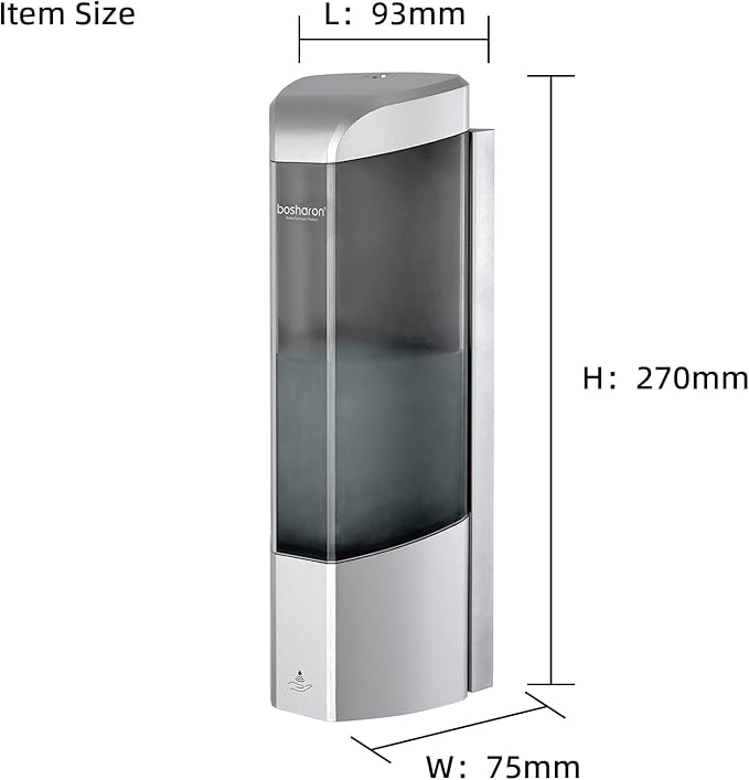 Automatic Soap Dispenser, Wall Mounted Liquid Soap Dispenser 24.6oz/700ml with Infrared Sensor, Touchless Battery Operated Hand Soap Dispenser with 3 Adjustable Soap Levels for Bathroom (Silver)