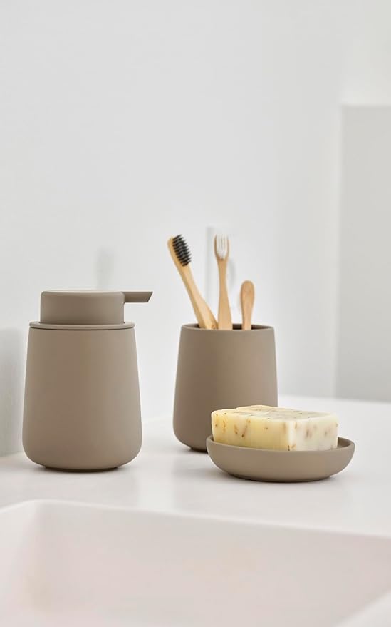 ZONE DENMARK Nova Soap Dispenser - A Fusion of Sleek Design and Durable Material - Elevate Your Bathroom with Sophistication and Practical Elegance. A Stylish and Functional Bathroom Accessory