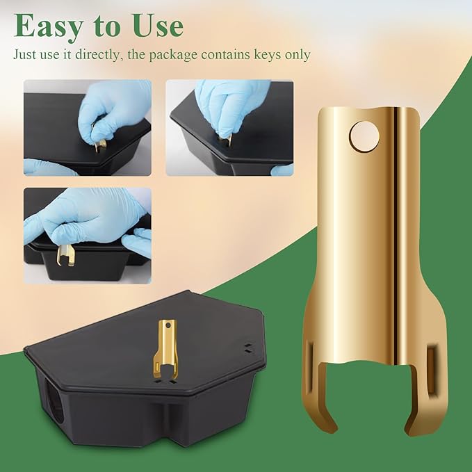 10 Pcs Metal Mouse Station Key Replacement, Fit for Bell Labs Protecta RTU, LP, Sidekick, Sidewinder, Mouse Ba it Stations & Protecta Monitors, in Home & Commercial Environment