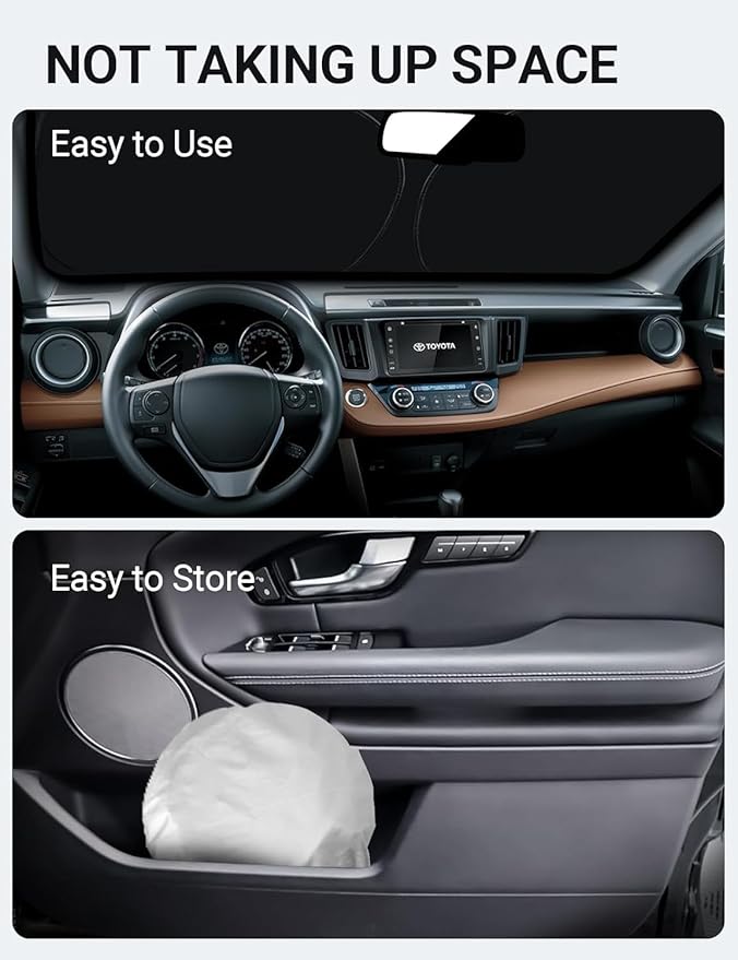 Proadsy Windshield Sun Shade for Toyota RAV4 2013 2014 2015 2016 2017 2018 Custom Fit LE XLE Premium Hybrid Crossover Foldable Sunshade Protector Sun Visor Blocks UV Rays Keep Car Cooler