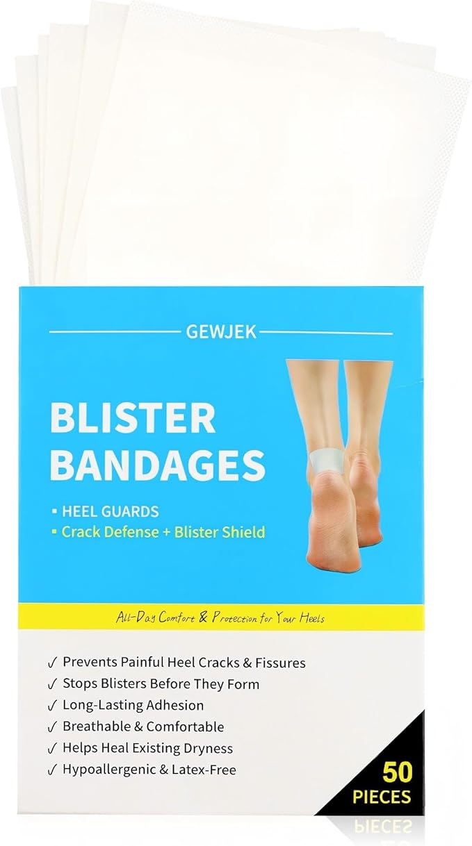 50 Pcs Blister Bandages for Feet, Repair Foot Crack Patches for Dry Skin, Blister Treatment for Feet - Bridesmaid Gifts, Bridal Accessories & Travel Essentials, Wedding Emergency Kit Essentials