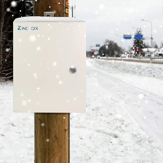 Outdoor Electrical Box 12 x 12 x 8'' NEMA 4X Enclosure Waterproof Steel Box Electrical Lockable Junction Box Outdoor Electrical Enclosure