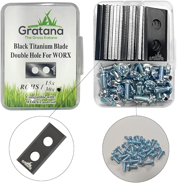30 Count Double Hole Replacement Blades for Worx Landroid Robot Lawn Mower