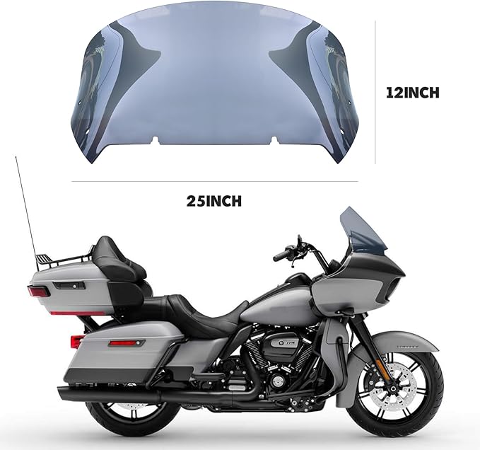 12'' wave Smoke Windshield Compatible for Harley Road Glide CVO/SE FLTRXSE 2023 2024 FLTRX 2024 CVO ST FLTRXSTSE 2024 for 2023 2024 Road Glide Accessories, Smoke