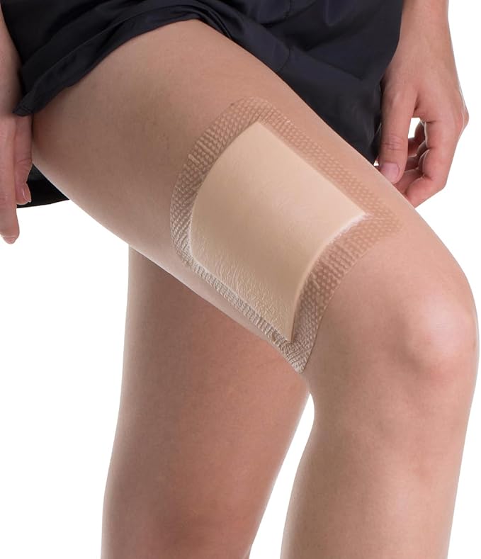 MEDSTOCK Silicone Foam Dressing with Border, 4"x4" (Pack of 10), Wound Care, Super Absorbent, Atraumatic Removal, Five Layers, Waterproof, Seals Wound Edges, No Adhesion Loss