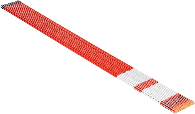 VEVOR Driveway Markers, 20Pcs 58 in Long 5/16 in Dia, Hi-Visibility Driveway Reflectors with 12 in Steel Drill Bits, Reflective Snow Sticks Fiberglass Pole for Parking Lots, Walkways, Snow Plowing