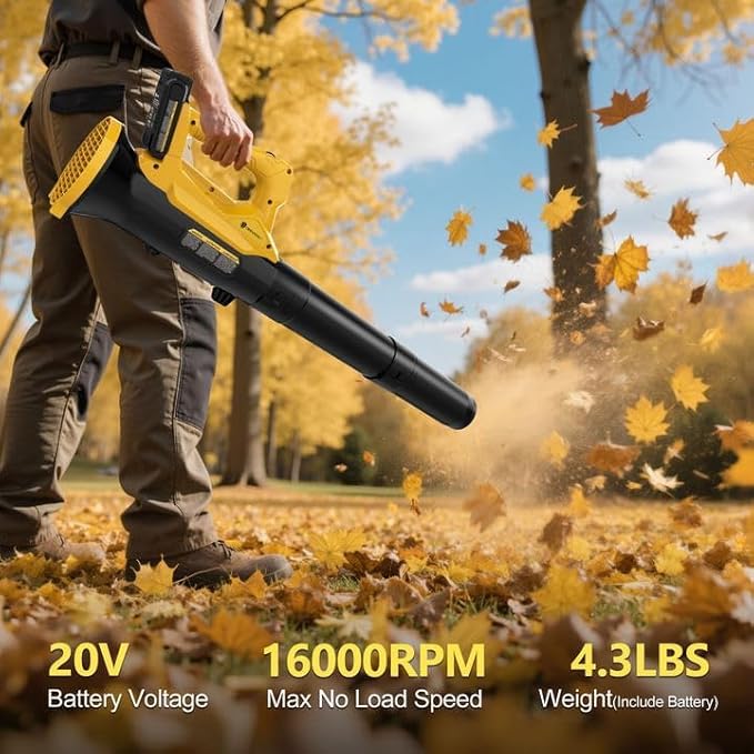 Orientools Leaf Blower Cordless, 20V Powerful Electric Cordless Leaf Blower 2×2.0 Ah Batteries & Charger, Variable Speed Trigger, Portable Lightweight Blowers for Lawn Care, Yard, UL 62133 Certified