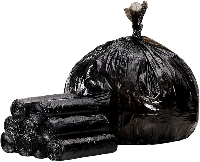 TYPLASTICS Trash Can Liner - Wholesale 1000 Count Black Garbage bags on Perforated Roll 7-10 Gallon Multipurpose for Office Bathrooms Business Home Commercial and Industrial Needs 24" x 24"