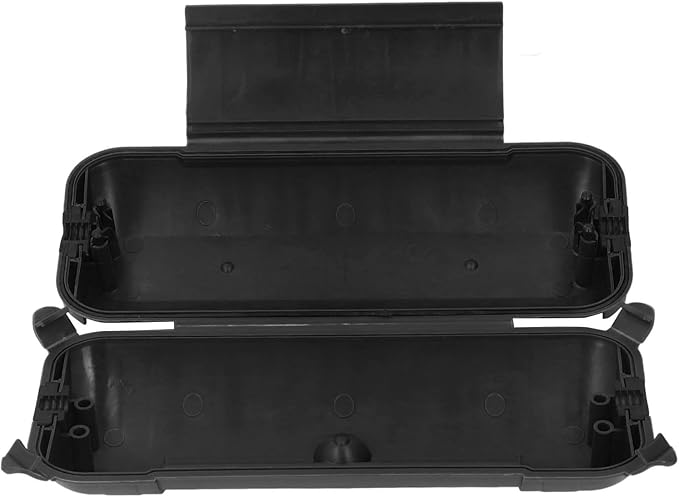 Extension Cord Safety Cover Box with Double, Protects Against Accidental Power Outages, Suitable for AWG12-16 Cables, Ideal for WiFi Control LED Light (Black)