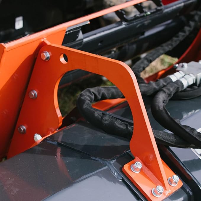 Titan Attachments 68" Hydraulic Flail Mower Attachment, Heavy Duty Blades for Tough Brush and Tall Grass, Adjustable Roller Bar, Quick Tach, Fits Almost All Skid Steers, Loaders & Tractors