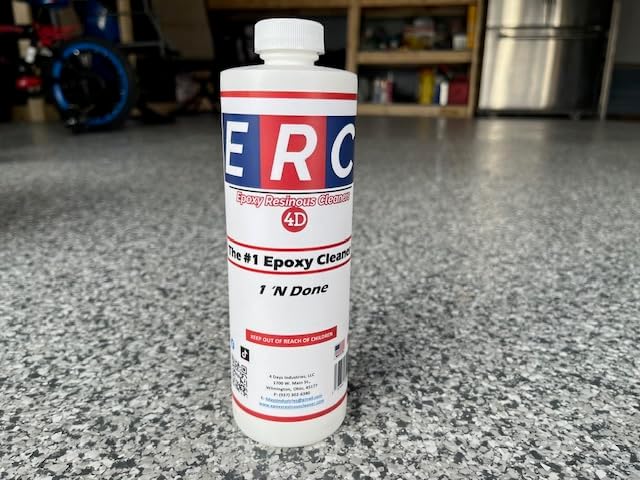 #1 Epoxy Cleaner β 1 N' Done 16 oz Concentrate | Makes 2.5+ Gallons | Removes Tire Marks, Oil & Grime | No Haze or Sticky Residue | For Epoxy Floors & Sealed Concrete