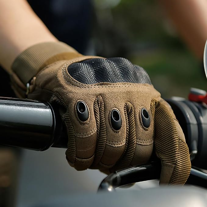 Motorcycle Tactical Gloves for Men - Touchscreen, Hard Shell & Palm Padding for Airsoft Paintball Hunting Hiking Camping Climbing Sports Cycling Gloves