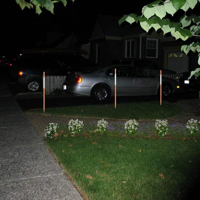 FiberMarker 48-Inch Reflective Driveway Markers, 5/16-Inch Dia Solid Snow Poles, Orange 25-Pack Reflective Snow Markers