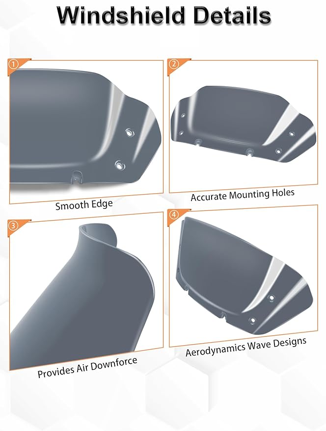 8" Wave Windshield Windscreen Wind Splitter Compatible with Harley Davidson Touring CVO Street Glide FLHXSE 2023-up,Street Glide FLHX 2024-up & FLXHU 2025-up (Tint)