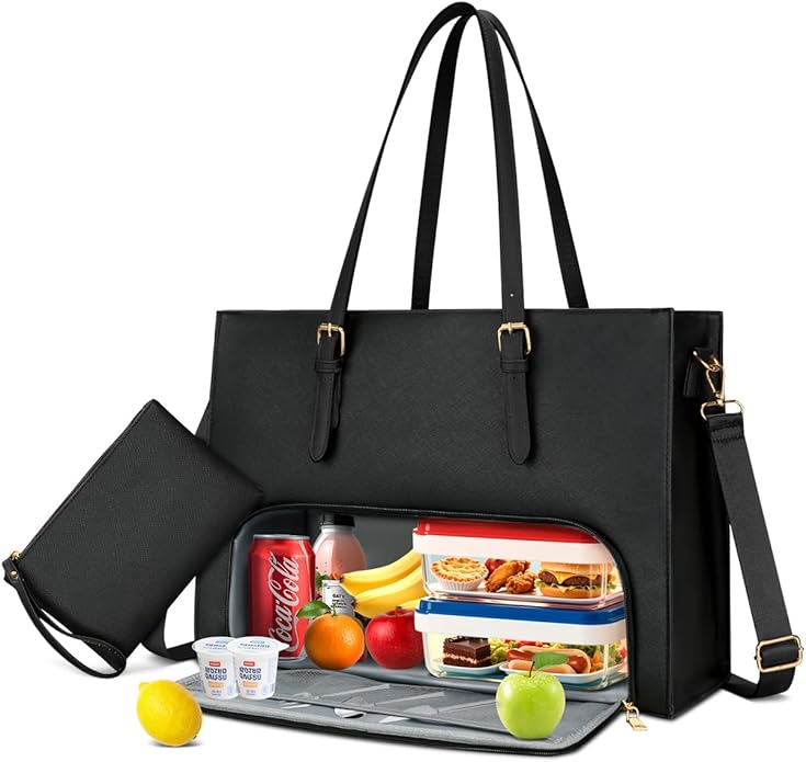 KKXIU Lunch Tote Bag for Women 15.6 Inch Laptop Briefcase Professional Work Purse with Insulated Lunch Compartment Handbags