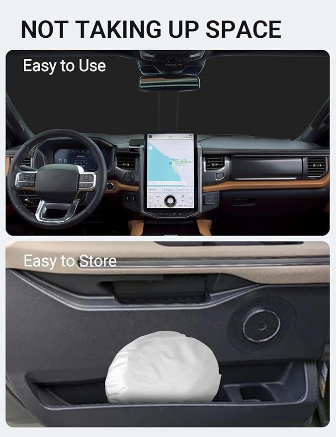 Proadsy 2025 Upgrade Front Windshield Sun Shade Foldable Sunshade Protector Custom Fit 2018-2024 2025 Ford Expedition Accessories