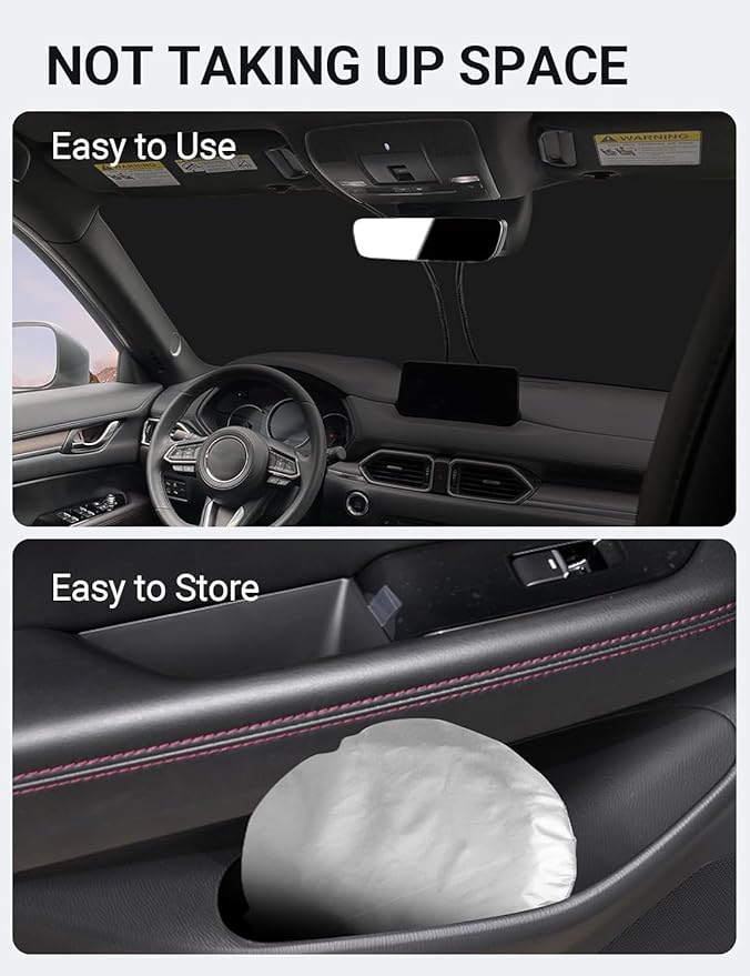 Proadsy 2025 Upgrade Windshield Sun Shade Custom Fit Mazda CX5 CX-5 2017-2024 2025 4-Layer Foldable Front Sunshade Protector Sun Visor Blocks UV Rays Keep Car Cooler