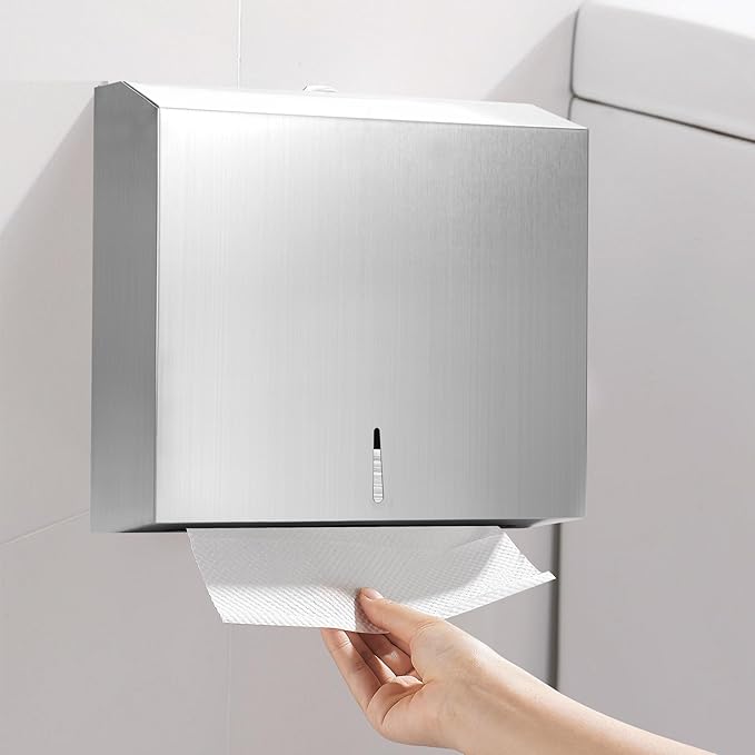 Paper Towel Dispenser Wall Mount Commercial, C Fold Multifold Hand Paper Towel Dispenser, Stainless Steel Tissue Holder