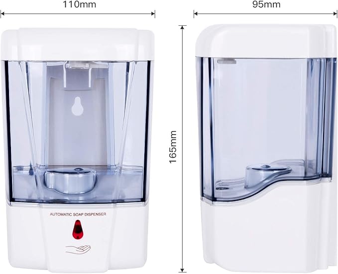 interhasa! Soap Dispenser, Touchless Hand Sanitizer Dispenser Wall Mount Automatic Kitchen Soap Dispenser for Commercial Home, Office, 600ml/20oz