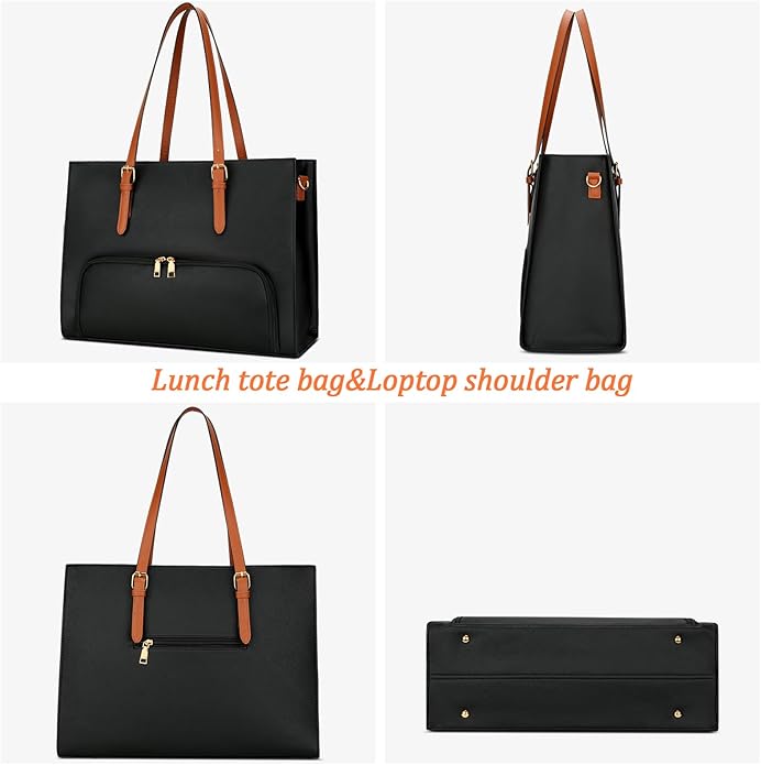 KKXIU Lunch Tote Bag for Women 15.6 Inch Laptop Briefcase Professional Work Purse with Insulated Lunch Compartment Handbags
