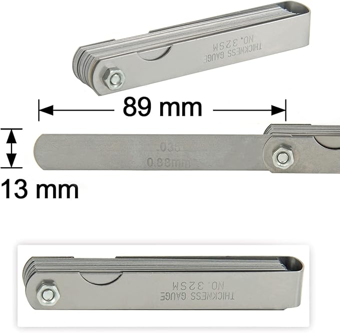 Universal Spark Plug Gap Tool Compatible with Most 10mm 12mm 14mm 16mm Spark Plugs Black - 1 Set with Feeler Gauge