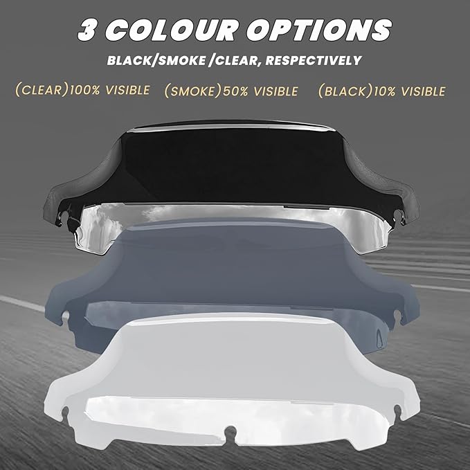 Black 7" Windshield Windscreen Compatible for Harley Davidson Touring Electra Glide Street Glide 2014 2015 2016 2017 2018 2019 2020 2021 2022