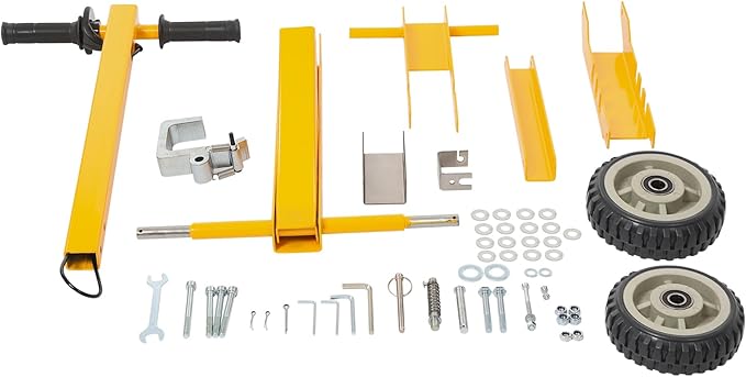 Lawn Mower Lift | Turn Mower Lift with Foot Assist Pedal | Push Mower Jack -Lift Most Mowers | 800LBS Capacity | for Garden Tractors, Lawn Mowers | Yellow