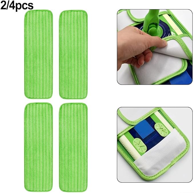 Reusable Microfiber Mop Pads for Swiffer Sweeper XL, Washable Dust Mop Refills for Hardwood Tile and Laminate Floors, Wet or Dry Use (Pack of 2 or 4)(4 PACK)