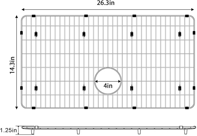 CTXBG2614 Sink Protectors 26-3/8" x 14-3/8" x 1-1/4"for Bottom of Kitchen Sink ,Stainless Steel Bottom Grid Sink Racks for sink bowls EFRU281610T, EFRU2816T, EFU281610T