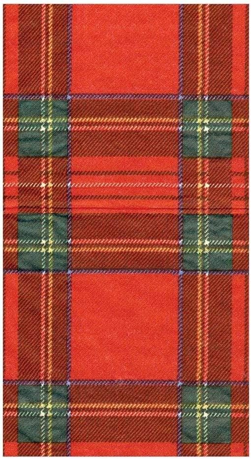 Caspari Royal Plaid Paper Guest Towel Napkins, 15 Per Package