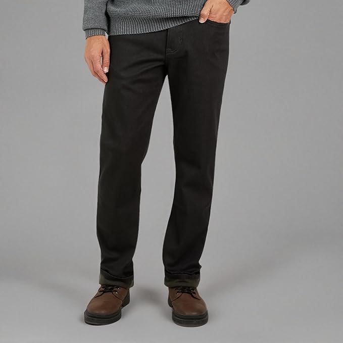 Weatherproof Vintage Fleece Lined Jeans Men - Regular Fit | Soft & Warm, Cold Weather Insulated Fleece Winter Pants for Men